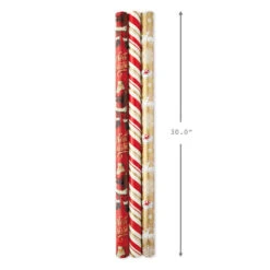 Hallmark Red And Gold 3-Pack Reversible Christmas Wrapping Paper, 120 Sq. Ft. 10 Hallmark Red And Gold 3-Pack Reversible Christmas Wrapping Paper, 120 Sq. Ft. -Hallmark Shop 3Pack Red and Gold Reversible Christmas Wrapping Paper 5JXW1029 03