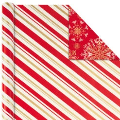 Hallmark Red And Gold 3-Pack Reversible Christmas Wrapping Paper, 120 Sq. Ft. 12 Hallmark Red And Gold 3-Pack Reversible Christmas Wrapping Paper, 120 Sq. Ft. -Hallmark Shop 3Pack Red and Gold Reversible Christmas Wrapping Paper 5JXW1029 05