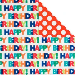 Hallmark Birthday Celebration 3-Pack Reversible Wrapping Paper 12 Hallmark Birthday Celebration 3-Pack Reversible Wrapping Paper -Hallmark Shop Birthday Celebration 3Pack Reversible Wrapping Paper 5EWR2946 04