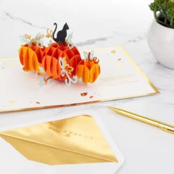 Hallmark Fun And Frightful 3D Pop-Up Halloween Card -Hallmark Shop Black Cat on Pumpkins 3D PopUp Halloween Card 1299IEH1003 08