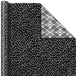 Hallmark Black And White Prints 3-Pack Reversible Wrapping Paper, 75 Sq. Ft. Total 12 Hallmark Black And White Prints 3-Pack Reversible Wrapping Paper, 75 Sq. Ft. Total -Hallmark Shop Black and White Prints 3Pack Reversible Gift Wrap 5EWR6401 04