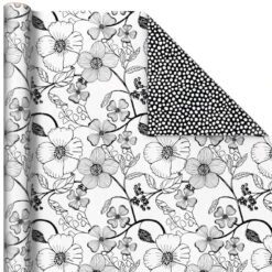 Hallmark Black And White Prints 3-Pack Reversible Wrapping Paper, 75 Sq. Ft. Total 13 Hallmark Black And White Prints 3-Pack Reversible Wrapping Paper, 75 Sq. Ft. Total -Hallmark Shop Black and White Prints 3Pack Reversible Gift Wrap 5EWR6401 05