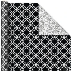 Hallmark Black And White Prints 3-Pack Reversible Wrapping Paper, 75 Sq. Ft. Total 14 Hallmark Black And White Prints 3-Pack Reversible Wrapping Paper, 75 Sq. Ft. Total -Hallmark Shop Black and White Prints 3Pack Reversible Gift Wrap 5EWR6401 06