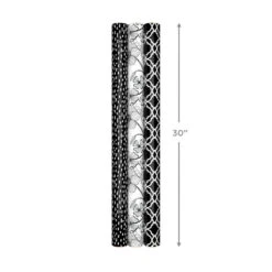 Hallmark Black And White Prints 3-Pack Reversible Wrapping Paper, 75 Sq. Ft. Total 15 Hallmark Black And White Prints 3-Pack Reversible Wrapping Paper, 75 Sq. Ft. Total -Hallmark Shop Black and White Prints 3Pack Reversible Gift Wrap 5EWR6401 07
