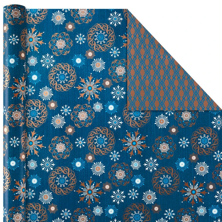 Hallmark Elegant Blues 4-Pack Blue And Gold Reversible Wrapping Paper, 150 Sq. Ft. 8 Hallmark Elegant Blues 4-Pack Blue And Gold Reversible Wrapping Paper, 150 Sq. Ft. - Image 6