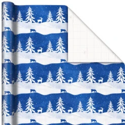 Hallmark Blue And White 3-Pack Holiday Wrapping Paper Assortment, 120 Sq. Ft. -Hallmark Shop Blue and White Holiday Wrapping Paper Assortment 5JXW1256 03