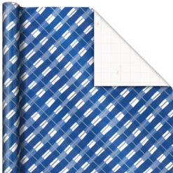 Hallmark Blue And White 3-Pack Holiday Wrapping Paper Assortment, 120 Sq. Ft. -Hallmark Shop Blue and White Holiday Wrapping Paper Assortment 5JXW1256 04