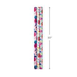 Hallmark Bright Florals 3-Pack Reversible Wrapping Paper, 120 Sq. Ft. Total 11 Hallmark Bright Florals 3-Pack Reversible Wrapping Paper, 120 Sq. Ft. Total -Hallmark Shop Bright Flowers 3Pack Reversible Wrapping Paper 5EWR2433 03
