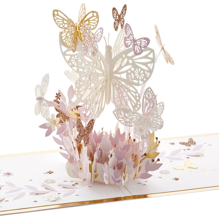 Hallmark Butterfly Bouquet Thankful For You 3D Pop-Up Thinking Of You Card 2 Hallmark Butterfly Bouquet Thankful For You 3D Pop-Up Thinking Of You Card