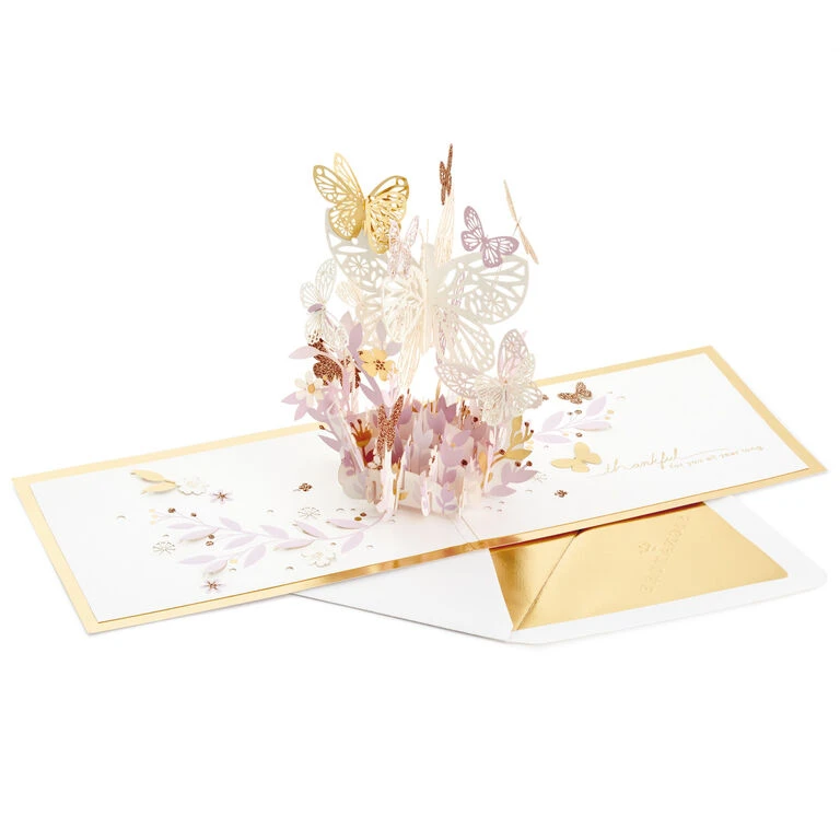 Hallmark Butterfly Bouquet Thankful For You 3D Pop-Up Thinking Of You Card 3 Hallmark Butterfly Bouquet Thankful For You 3D Pop-Up Thinking Of You Card - Image 2