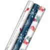 Hallmark Winter Wonder 3-Pack Christmas Wrapping Paper Assortment, 120 Sq. Ft. -Hallmark Shop Cardinals Snowflakes and Village Gift Wrap Pack 5JXW1075 01