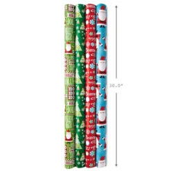 Hallmark Christmas Cheer 4-Pack Reversible Wrapping Paper Assortment, 150 Sq. Ft. -Hallmark Shop Christmas Cheer Assortment Reversible Wrapping Paper 5JXW1736 03
