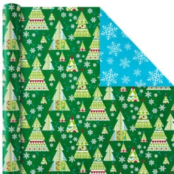 Hallmark Christmas Cheer 4-Pack Reversible Wrapping Paper Assortment, 150 Sq. Ft. -Hallmark Shop Christmas Cheer Assortment Reversible Wrapping Paper 5JXW1736 05