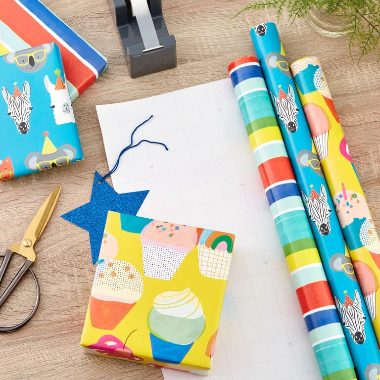 Hallmark Colorful Celebration 3-Pack Wrapping Paper, 55 Sq. Ft. Total 4 Hallmark Colorful Celebration 3-Pack Wrapping Paper, 55 Sq. Ft. Total - Image 2