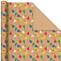 Hallmark Colorful Christmas 4-Pack Kraft Wrapping Paper Assortment, 88 Sq. Ft. -Hallmark Shop Colorful Christmas Assortment Kraft Wrapping Paper 5JXW1212 07