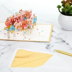 Hallmark Love You Always 3D Pop-Up Love Card -Hallmark Shop Colorful Hearts 3D PopUp Love Card 1299LAD2904 07