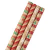 Hallmark Classic Christmas 4-Pack Kraft Wrapping Paper Assortment, 88 Sq. Ft. -Hallmark Shop Colorful Kraft Assortment Christmas Wrapping Paper 5JXW1038 01