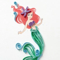 Hallmark Disney The Little Mermaid Ariel Happy Wish Quilled Paper Handmade Card -Hallmark Shop Disney The Little Mermaid Ariel Quilled Paper Card 1299LAD2858 04