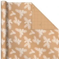 Hallmark Elegant Evergreens 2-Pack Holiday Wrapping Paper, 150 Sq. Ft. -Hallmark Shop Elegant Evergreens Holiday Wrapping Paper 5JXW1203 05