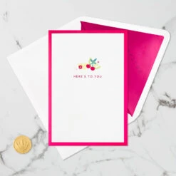 Hallmark Here's To You Cocktail Toast 3D Pop-Up Card -Hallmark Shop Fruit Cocktail Drinks Celebration 3D PopUp Card for Her 1299LAD2897 06