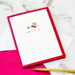 Hallmark Here's To You Cocktail Toast 3D Pop-Up Card -Hallmark Shop Fruit Cocktail Drinks Celebration 3D PopUp Card for Her 1299LAD2897 07