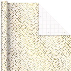 Hallmark Gold And White 6-Pack Holiday Wrapping Paper Assortment, 180 Sq. Ft. -Hallmark Shop Gold and White Christmas Wrapping Paper Assortment 5JXW1086 06