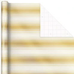 Hallmark Gold And White 6-Pack Holiday Wrapping Paper Assortment, 180 Sq. Ft. -Hallmark Shop Gold and White Christmas Wrapping Paper Assortment 5JXW1086 07