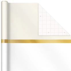 Hallmark Gold And White 6-Pack Holiday Wrapping Paper Assortment, 180 Sq. Ft. -Hallmark Shop Gold and White Christmas Wrapping Paper Assortment 5JXW1086 08
