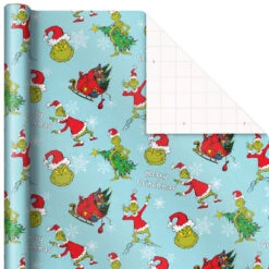 Hallmark Dr. Seuss™ Grinch 3-Pack Christmas Wrapping Paper Assortment, 105 Sq. Ft. 15 Hallmark Dr. Seuss™ Grinch 3-Pack Christmas Wrapping Paper Assortment, 105 Sq. Ft. -Hallmark Shop Grinch 3Pack Christmas Wrapping Paper 5JXW1211 07