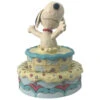 Enesco Jim Shore Snoopy Jumping Out Of Birthday Cake Figurine, 5.5" -Hallmark Shop Jim Shore Peanuts Two Tier Cake Folk Art Figure 6005944 01