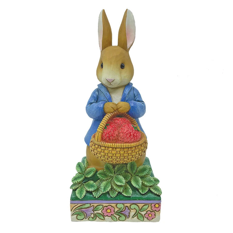 Enesco Jim Shore Peter Rabbit With Basket Of Strawberries Figurine, 6.2" 3 Enesco Jim Shore Peter Rabbit With Basket Of Strawberries Figurine, 6.2"