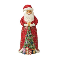 Enesco Jim Shore Santa With Christmas Tree Figurine, 10"