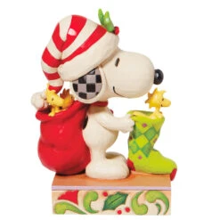 Enesco Jim Shore Peanuts Snoopy And Woodstock With Stocking Figurine, 7" 7 Enesco Jim Shore Peanuts Snoopy And Woodstock With Stocking Figurine, 7" -Hallmark Shop Jim Shore Snoopy Woodstock With Stocking Figurine 6008957 02
