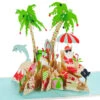 Hallmark Jolly Holidays Beach Santa 3D Pop-Up Christmas Card -Hallmark Shop Jolly Holidays Beach Santa 3D PopUp Christmas Card 1299IXC7394 01