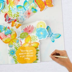 Hallmark 16" Joyful Butterflies Pop-Up Jumbo Birthday Card 17 Hallmark 16" Joyful Butterflies Pop-Up Jumbo Birthday Card -Hallmark Shop Joyful Butterflies Pop Up Birthday Card 1299CBG1010 07
