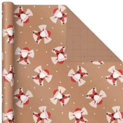 Hallmark Kraft Assorted 4-Pack Christmas Wrapping Paper, 88 Sq. Ft. -Hallmark Shop Kraft Christmas Wrapping Paper for Kids JXW1085 03
