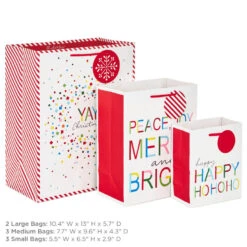 Hallmark Merry And Bright 8-Pack Christmas Gift Bags, Assorted Sizes And Designs 10 Hallmark Merry And Bright 8-Pack Christmas Gift Bags, Assorted Sizes And Designs -Hallmark Shop Merry and Bright Assortment Christmas Gift Bags 5XGB1402 03