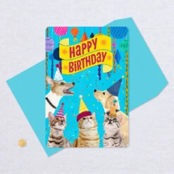Hallmark 16" Party Cats And Dogs Jumbo Birthday Card From All -Hallmark Shop Party Cats Dogs Birthday Card From Us 1299CBG3004 05