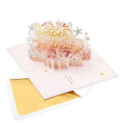 Hallmark Here's To A Happy Year Ahead 3D Pop-Up Birthday Card -Hallmark Shop Party Decorations 3D PopUp Birthday Card 1299LAD2899 02