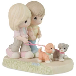 Precious Moments I’ll Never Let You Go Figurine, 5.4" -Hallmark Shop Precious Moments Couple Walking Dogs Figurine 223003 02