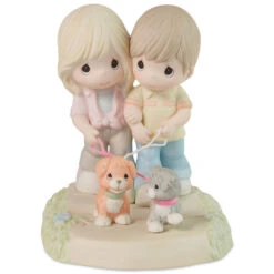 Precious Moments I’ll Never Let You Go Figurine, 5.4" -Hallmark Shop Precious Moments Couple Walking Dogs Figurine 223003 03