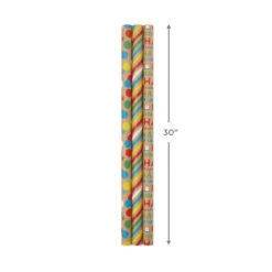 Hallmark Primary Birthday 3-Pack Kraft Wrapping Paper, 105 Sq. Ft. Total 10 Hallmark Primary Birthday 3-Pack Kraft Wrapping Paper, 105 Sq. Ft. Total -Hallmark Shop Primary Birthday 3Pack Kraft Wrapping Paper 5EWR6409 03
