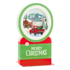 Hallmark Red Truck Snow Globe Musical 3D Pop-Up Christmas Card With Motion 13 Hallmark Red Truck Snow Globe Musical 3D Pop-Up Christmas Card With Motion -Hallmark Shop Red Truck Snowglobe 3D PopUp Music Motion Christmas Card 1299XOD9992 03