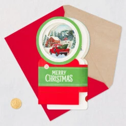 Hallmark Red Truck Snow Globe Musical 3D Pop-Up Christmas Card With Motion 16 Hallmark Red Truck Snow Globe Musical 3D Pop-Up Christmas Card With Motion -Hallmark Shop Red Truck Snowglobe 3D PopUp Music Motion Christmas Card 1299XOD9992 06
