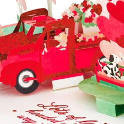 Hallmark Special Delivery 3D Pop-Up Valentine's Day Card -Hallmark Shop Red Truck With Flowers 3D PopUp Valentines Day Card 1299IAV6066 02