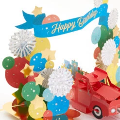 Hallmark Celebrating You Red Truck And Banner 3D Pop-Up Birthday Card -Hallmark Shop Red Truck and Banner 3D PopUp Birthday Card 1299LAD2896 04