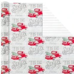 Hallmark Rustic Winter 3-Pack Reversible Metallic Christmas Wrapping Paper, 120 Sq. Ft. -Hallmark Shop Rustic Winter Reversible Christmas Wrapping Paper 5JXW1034 04