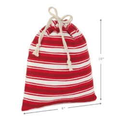 Hallmark 10" And 20" Santa And Stripes 2-Pack Fabric Christmas Gift Bags -Hallmark Shop Santa and Stripes Medium and XL Fabric Gift Bags XGB4902 04