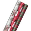 Hallmark Snow Merry 3-Pack Foil Christmas Wrapping Paper Assortment, 60 Sq. Ft. 1 Hallmark Snow Merry 3-Pack Foil Christmas Wrapping Paper Assortment, 60 Sq. Ft. -Hallmark Shop Snowmen and Plaid Foil Christmas Wrapping Paper 5JXW1061 01