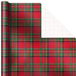 Hallmark Snow Merry 3-Pack Foil Christmas Wrapping Paper Assortment, 60 Sq. Ft. -Hallmark Shop Snowmen and Plaid Foil Christmas Wrapping Paper 5JXW1061 07
